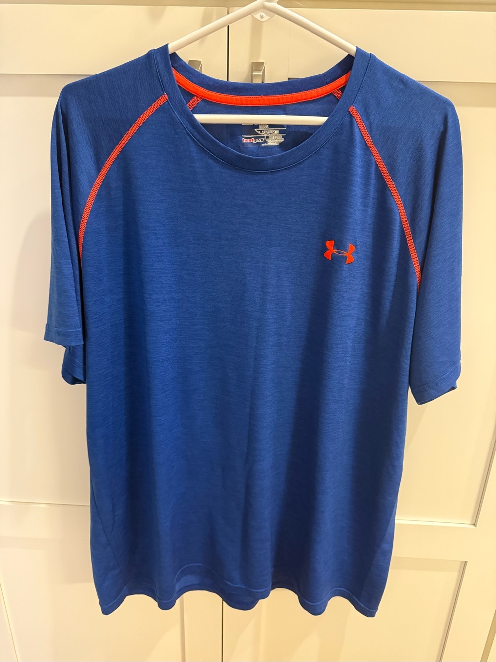 Under Armour Men’s Royal Blue Short-Sleeve Performance Tee with Orange Accents